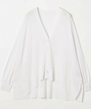 【MOGA】ハイゲージシアーラグランスリーブカーディガン 詳細画像 ホワイト 2