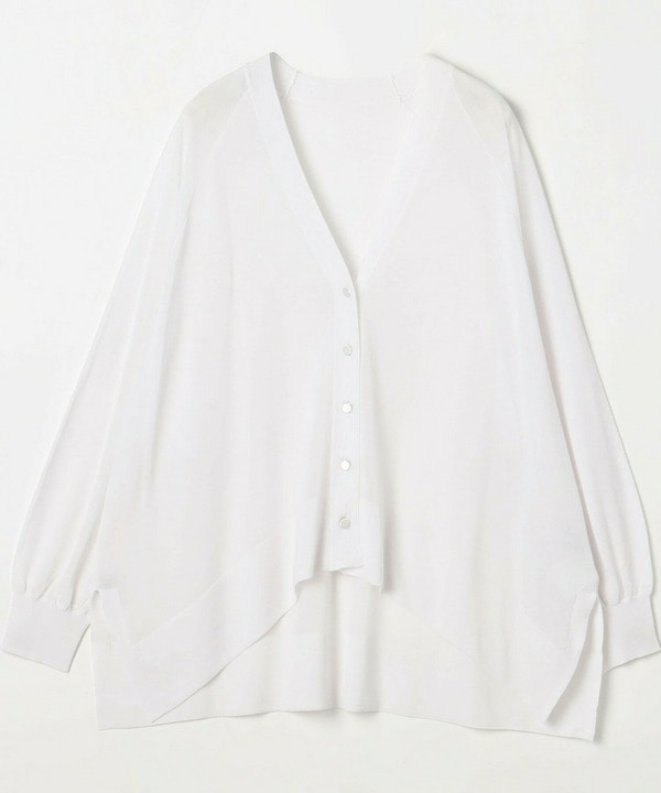 ハイゲージシアーラグランスリーブカーディガン 詳細画像 ホワイト 2