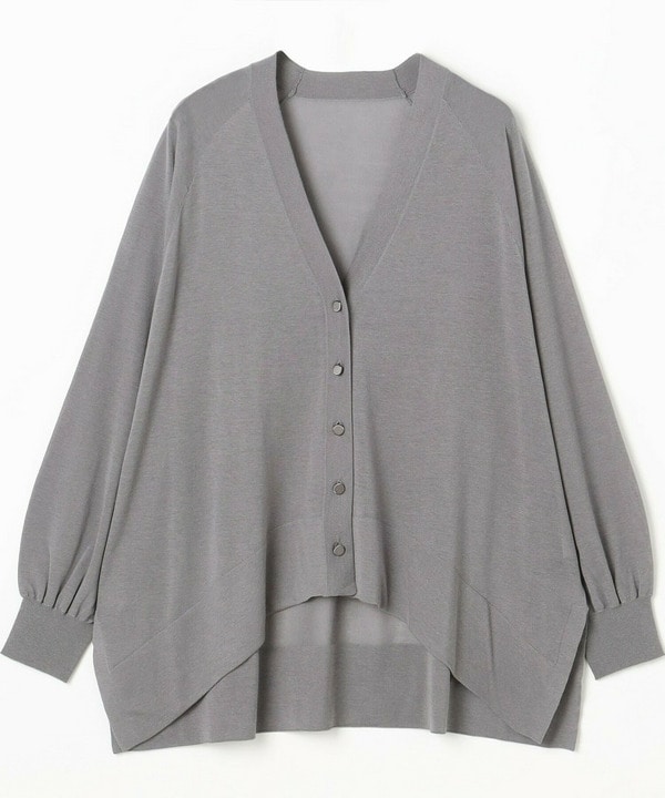 ハイゲージシアーラグランスリーブカーディガン 詳細画像 グレー 2