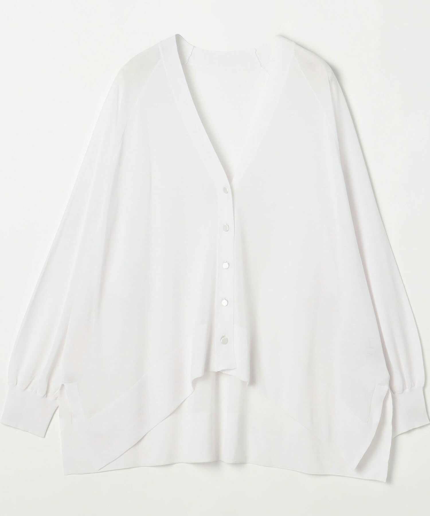 【MOGA】ハイゲージシアーラグランスリーブカーディガン 詳細画像 ホワイト 2