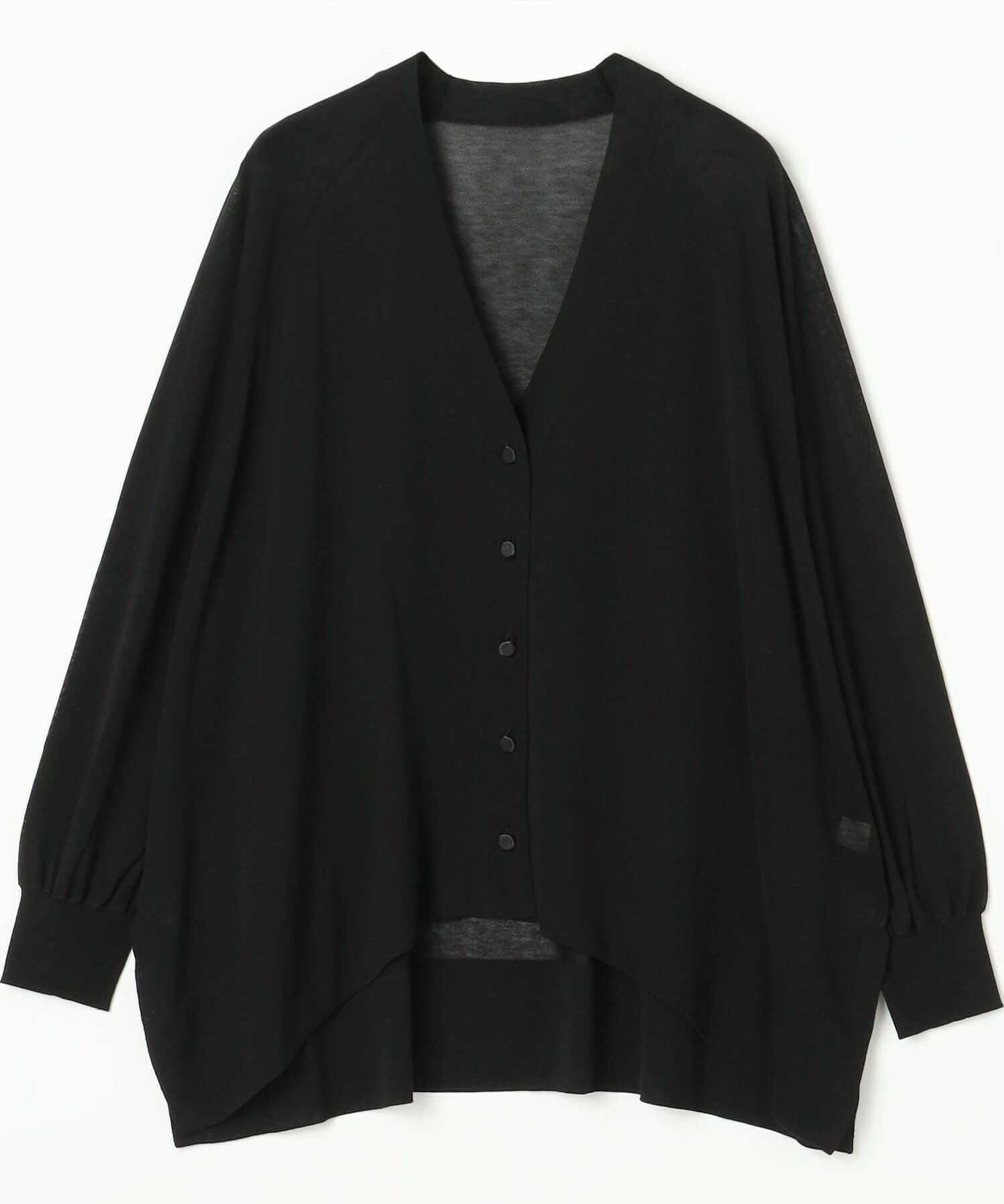 【MOGA】ハイゲージシアーラグランスリーブカーディガン 詳細画像 ブラック 2