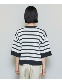 【MOGA】リバーシブルボーダーニットトップス 詳細画像 ホワイト系その他 20