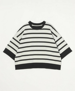 【MOGA】リバーシブルボーダーニットトップス 詳細画像 ホワイト系その他 2