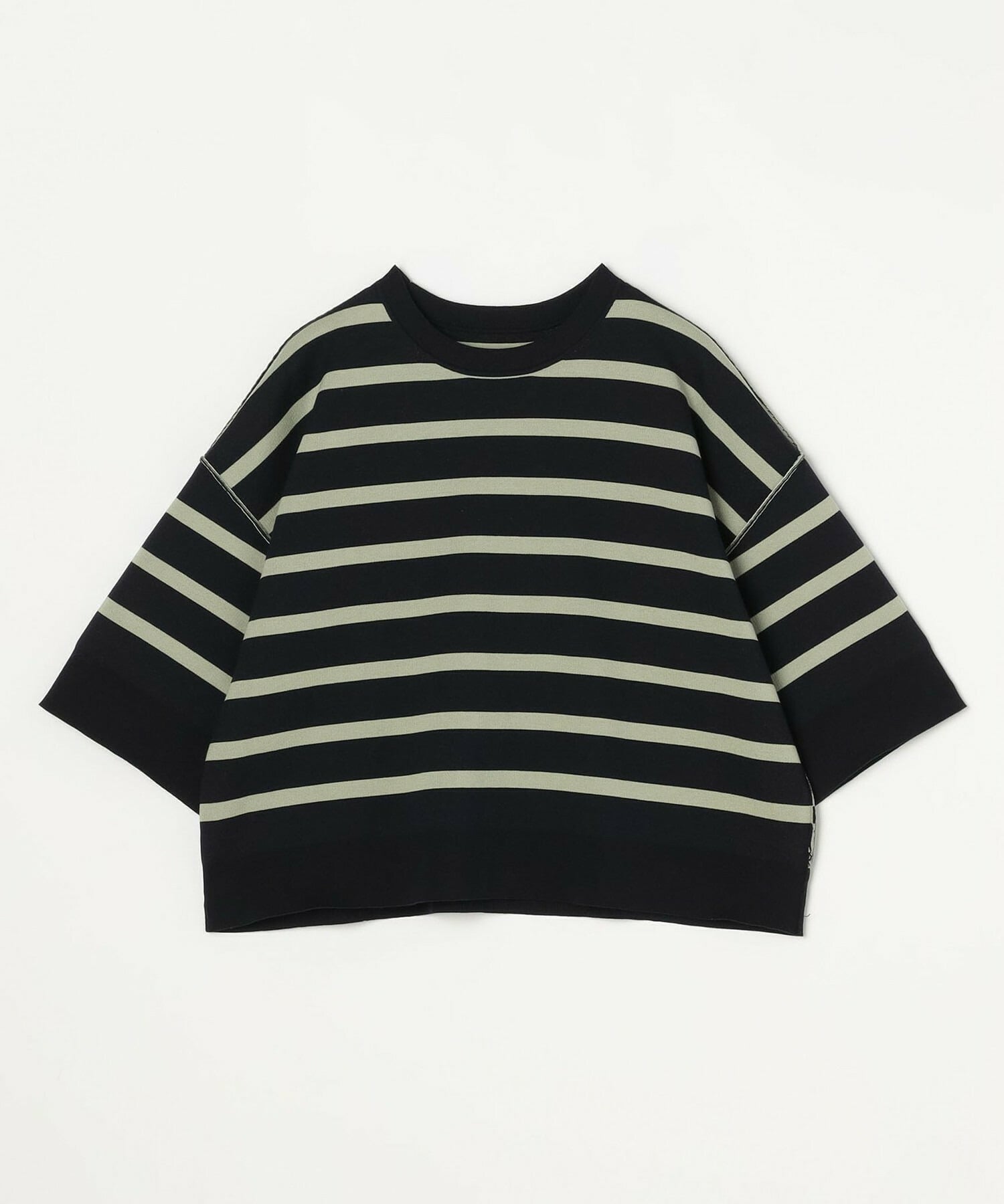 【MOGA】リバーシブルボーダーニットトップス 詳細画像 グリーン系その他 2