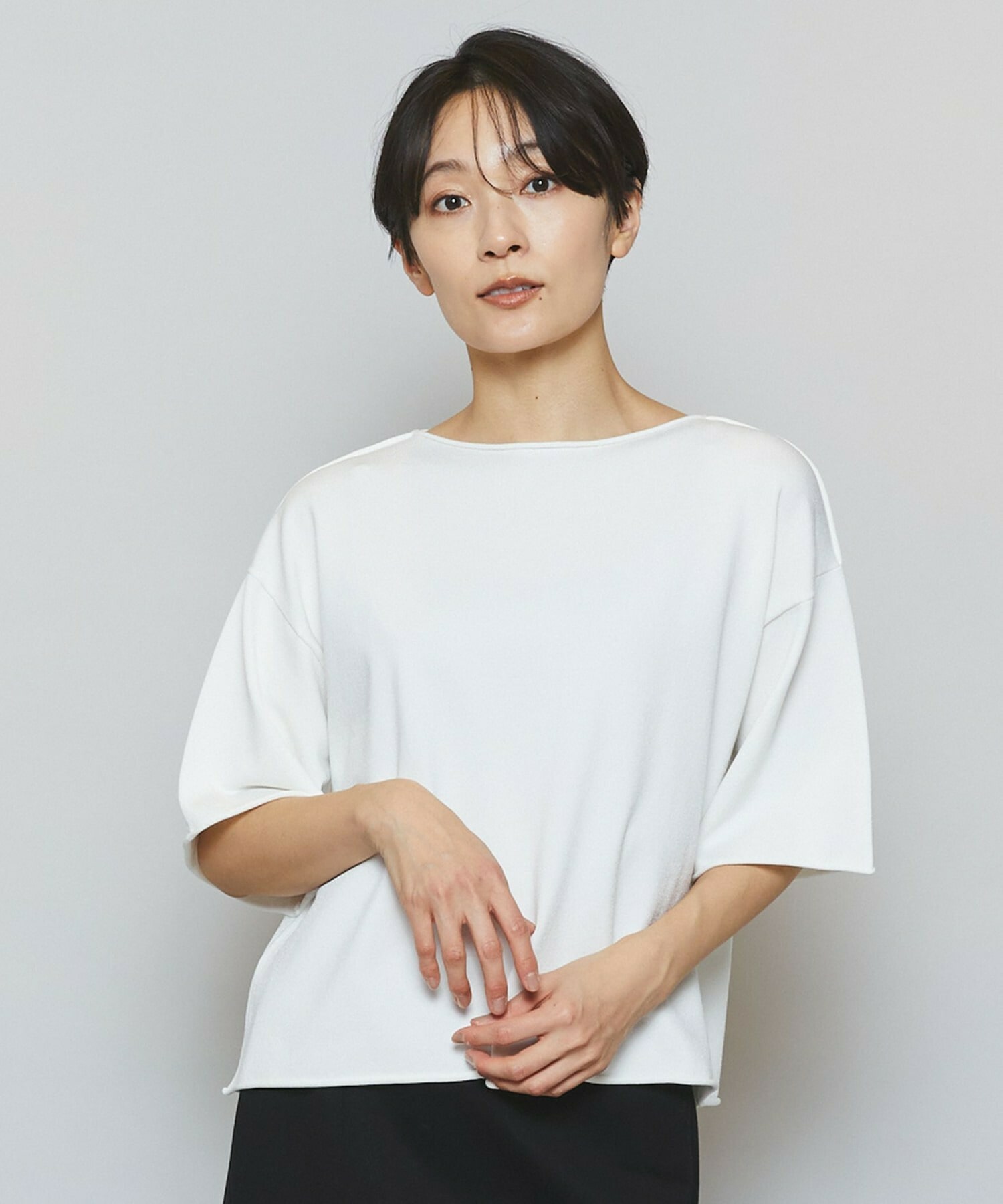 【MOGA】カーリングニットクロップドトップス 詳細画像 ホワイト 1