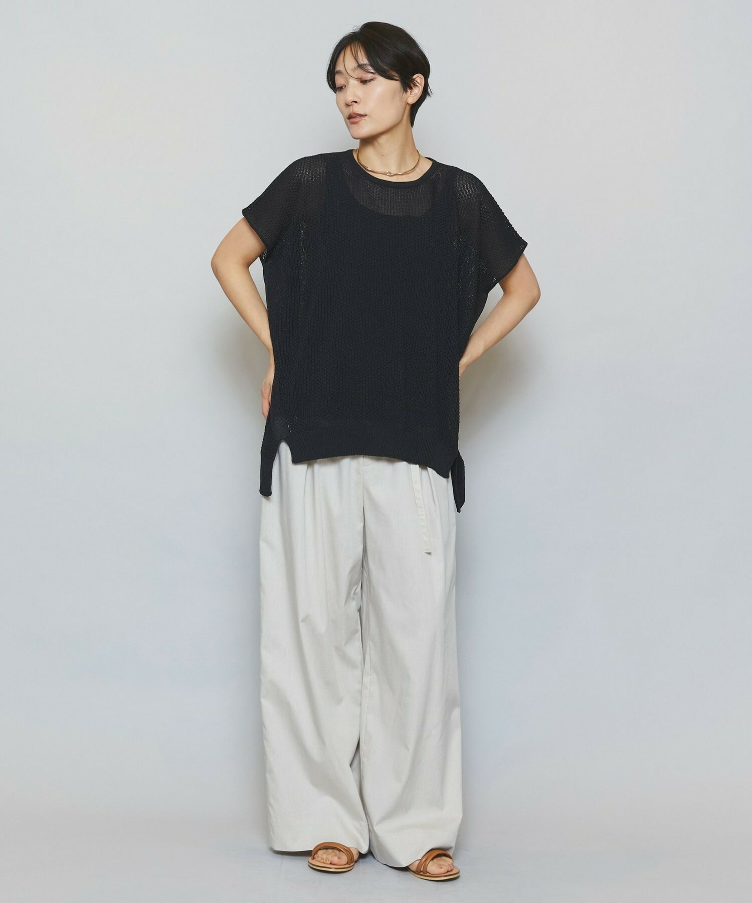 【MOGA】TAKUMIドロップショルダーニット 詳細画像 ブラック 3