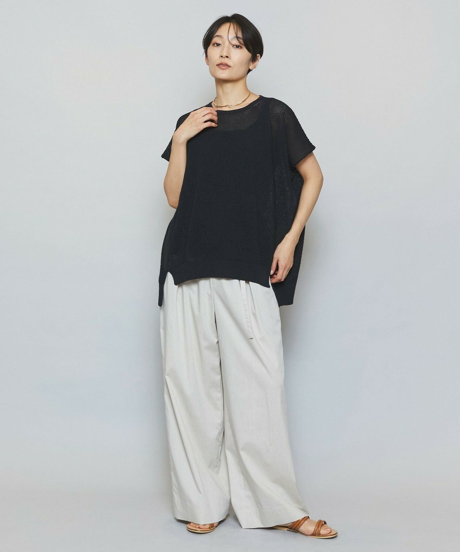 【MOGA】TAKUMIドロップショルダーニット 詳細画像 ブラック 7