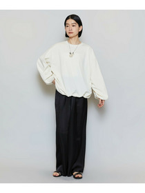 【MOGA】ストレッチフライスギャザータックトップス 詳細画像 ブラック 10