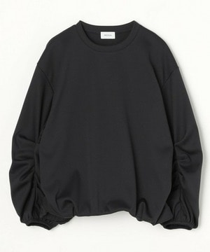 【MOGA】ストレッチフライスギャザータックトップス 詳細画像 ブラック 1