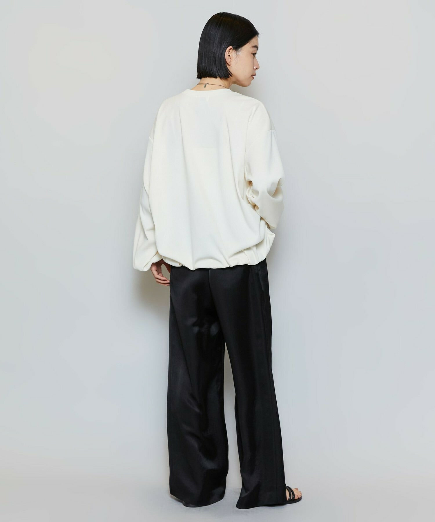 【MOGA】ストレッチフライスギャザータックトップス 詳細画像 ブラック 13