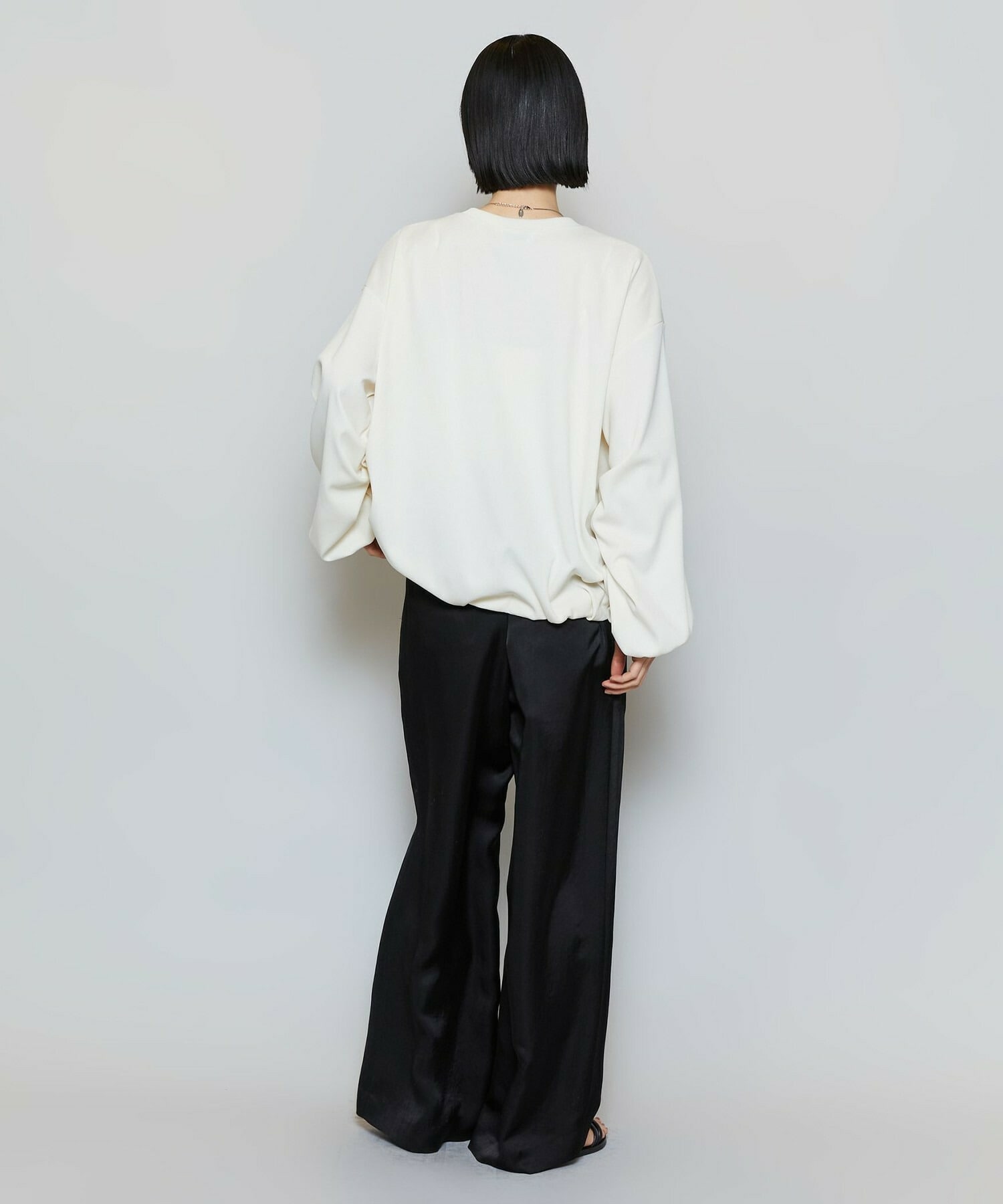 【MOGA】ストレッチフライスギャザータックトップス 詳細画像 ブラック 14