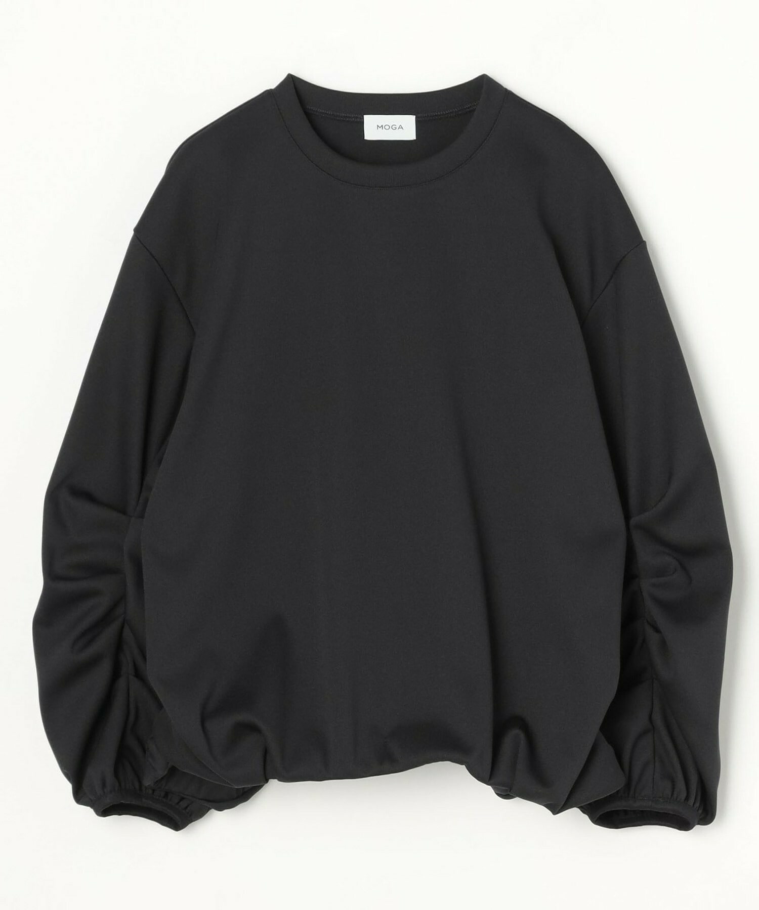 【MOGA】ストレッチフライスギャザータックトップス 詳細画像 ブラック 1