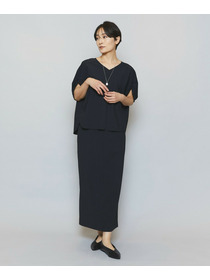 【MOGA】クールトリコットVネックドルマンスリーブトップス 詳細画像 ベージュ 2