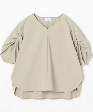 【MOGA】クールトリコットVネックドルマンスリーブトップス 詳細画像 ベージュ 1