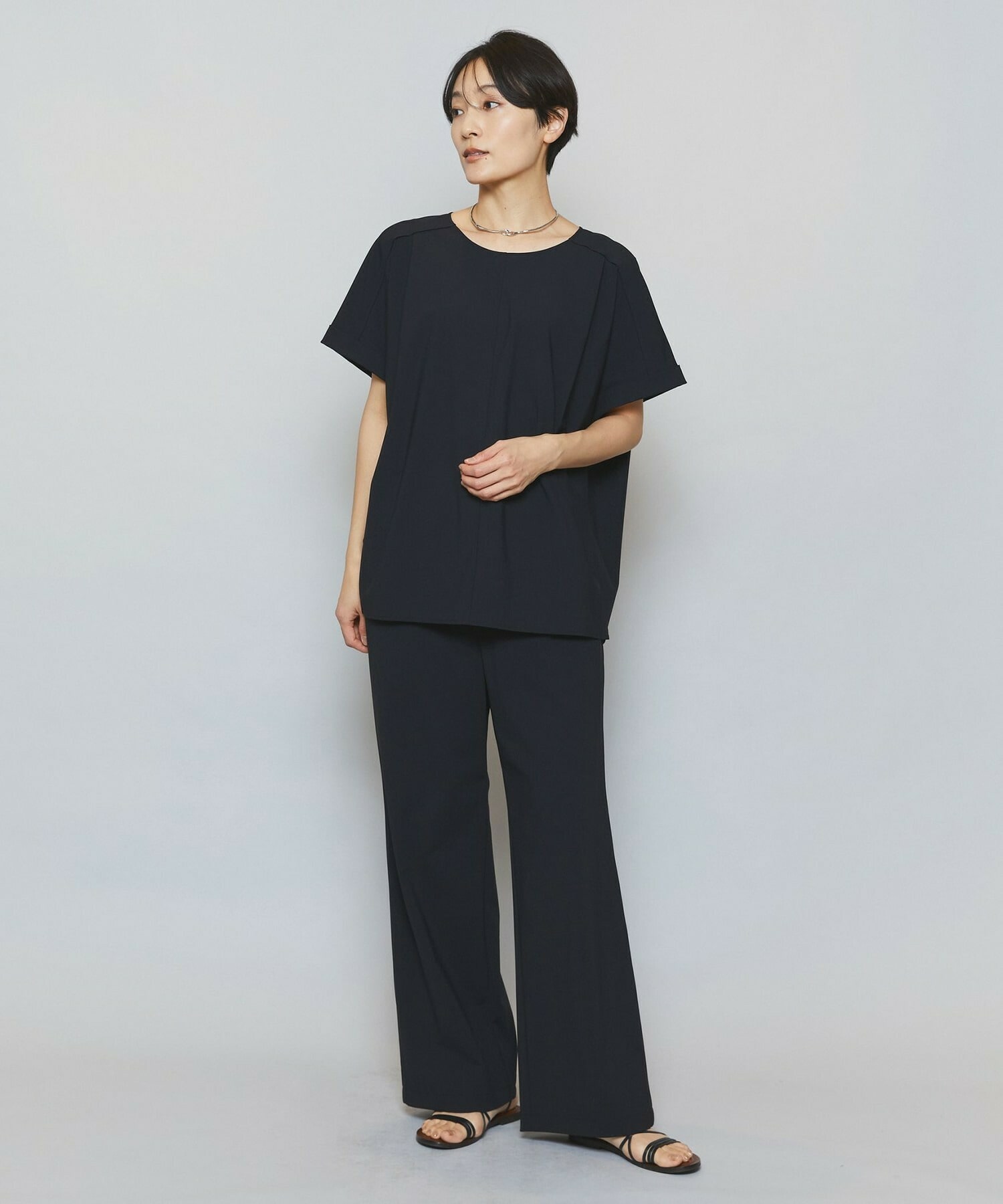 【MOGA】クールトリコットクルーネックトップス 詳細画像 ベージュ 1