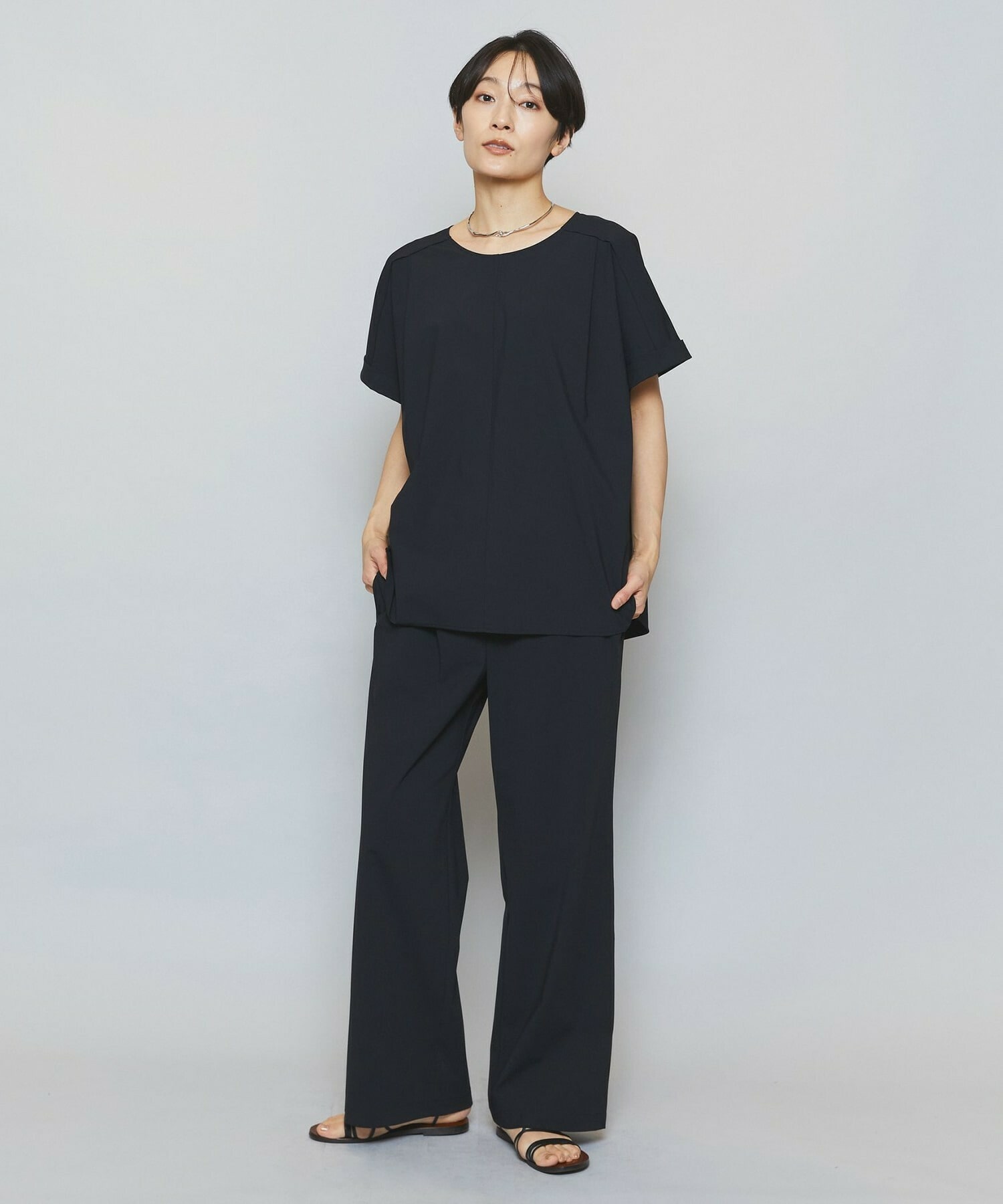 【MOGA】クールトリコットクルーネックトップス 詳細画像 ベージュ 3