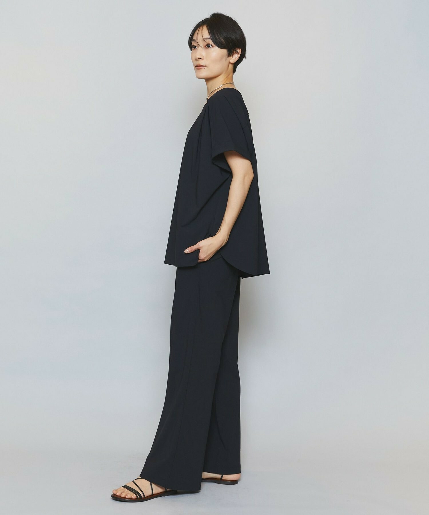 【MOGA】クールトリコットクルーネックトップス 詳細画像 ベージュ 7