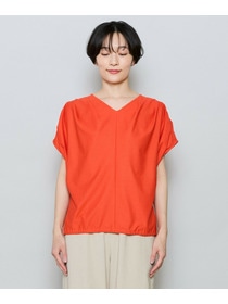 【MOGA】コットンリネンフロートタックギャザージャージトップス 詳細画像 ブラック 19