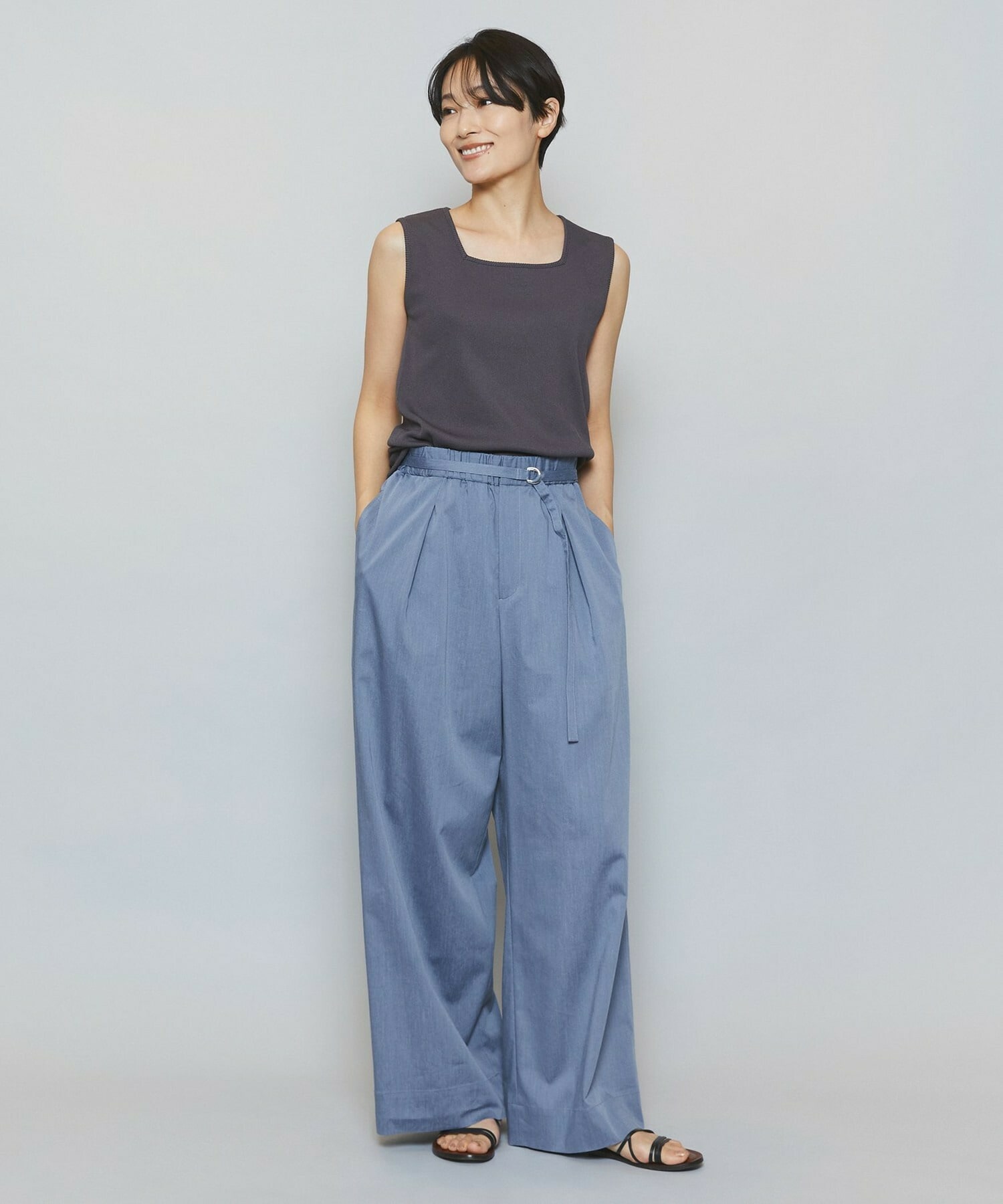 【MOGA】ハイテンションテレコリブジャージータンクトップ 詳細画像 ネイビー 1