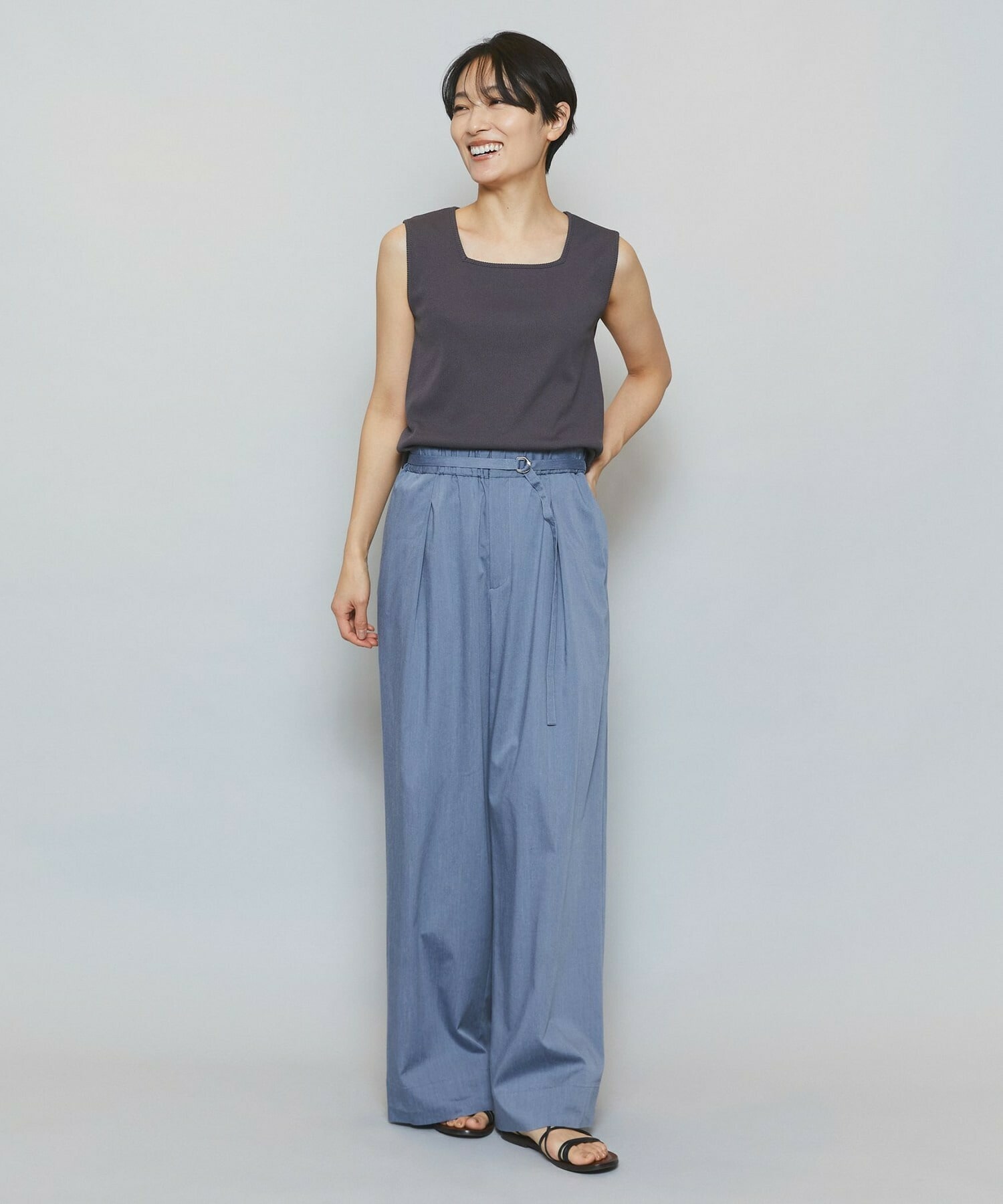 【MOGA】ハイテンションテレコリブジャージータンクトップ 詳細画像 ネイビー 10