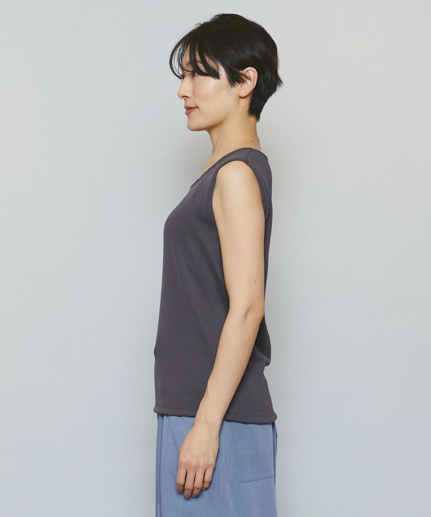 【MOGA】ハイテンションテレコリブジャージータンクトップ 詳細画像 ネイビー 20