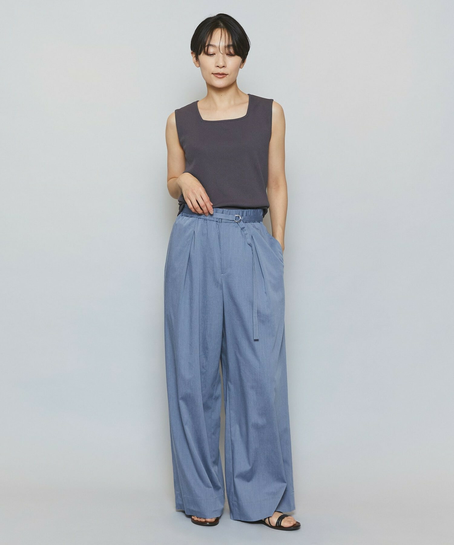 【MOGA】ハイテンションテレコリブジャージータンクトップ 詳細画像 ネイビー 3