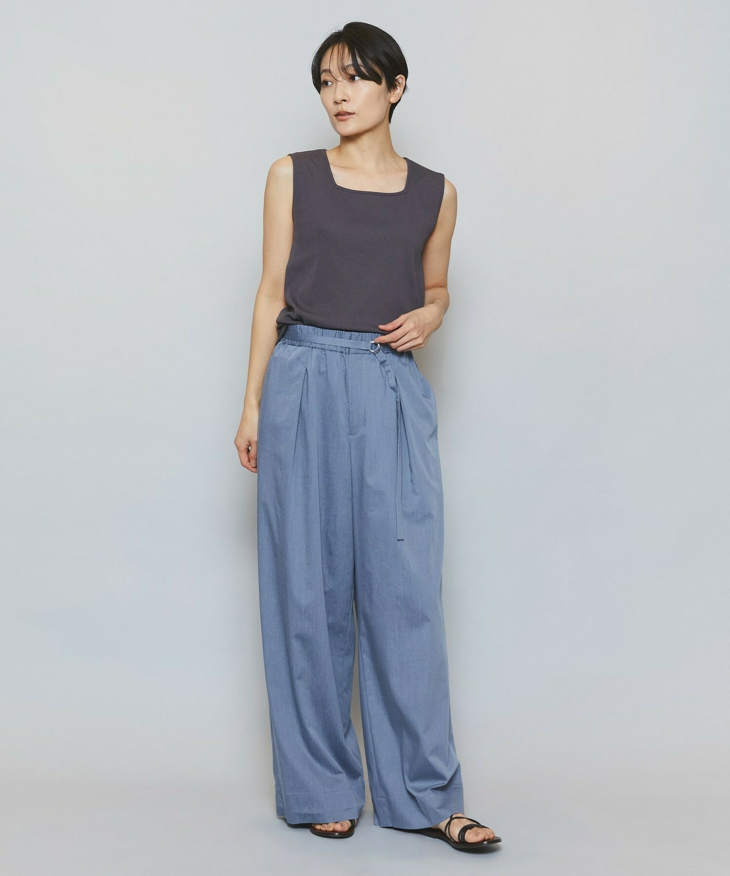 【MOGA】ハイテンションテレコリブジャージータンクトップ 詳細画像 ネイビー 5