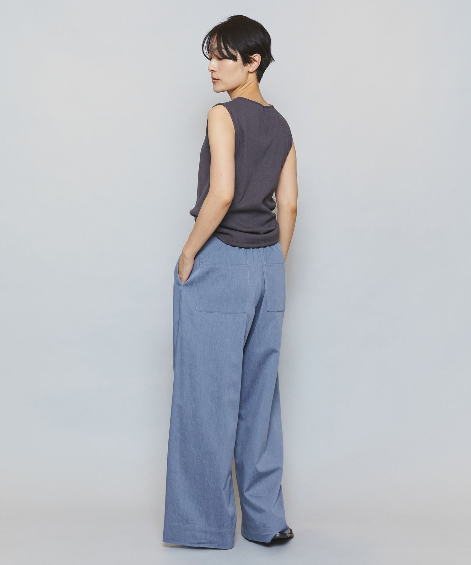 【MOGA】ハイテンションテレコリブジャージータンクトップ 詳細画像 ネイビー 8