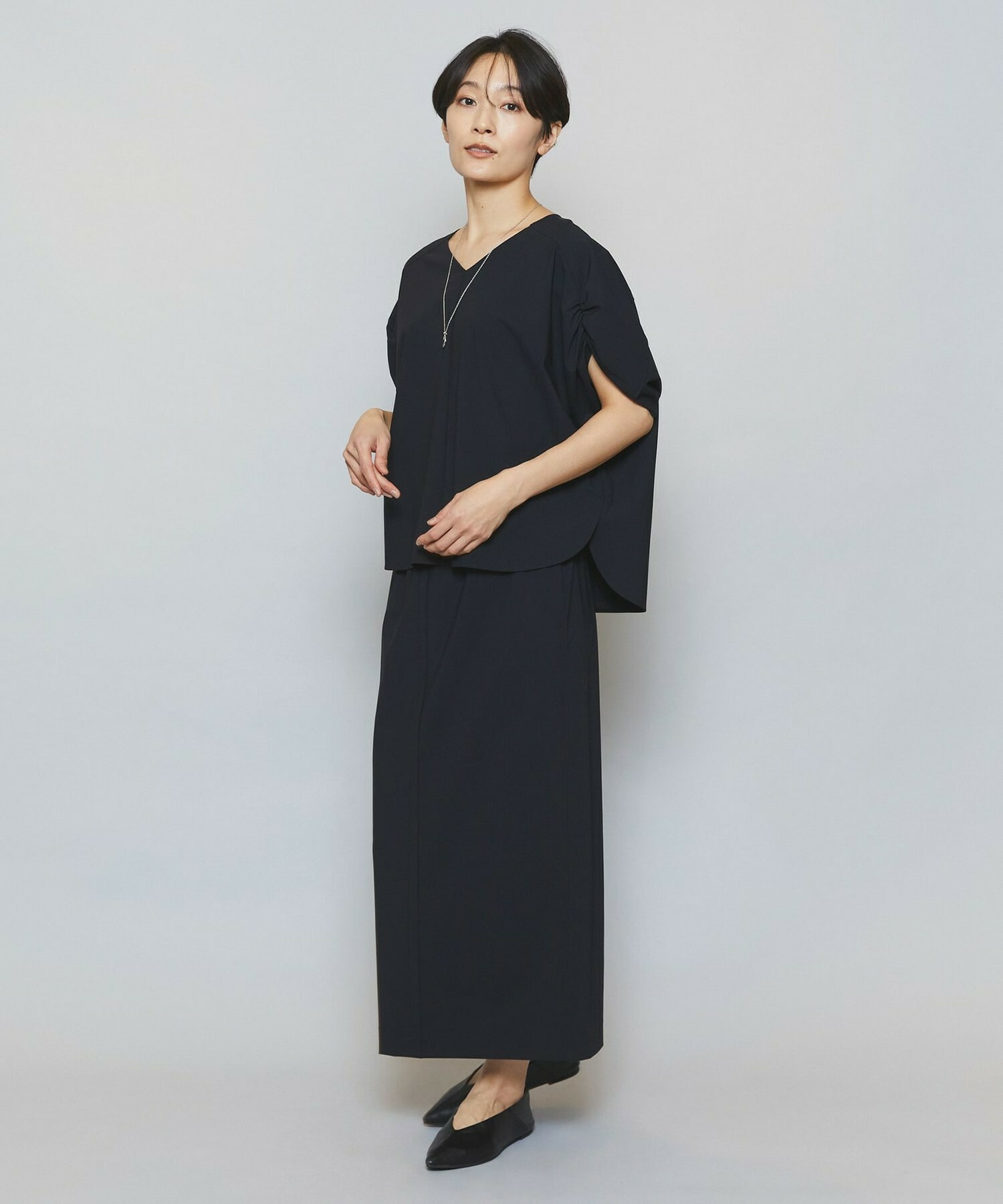 【MOGA】クールトリコットIラインタイトスカート 詳細画像 ベージュ 3