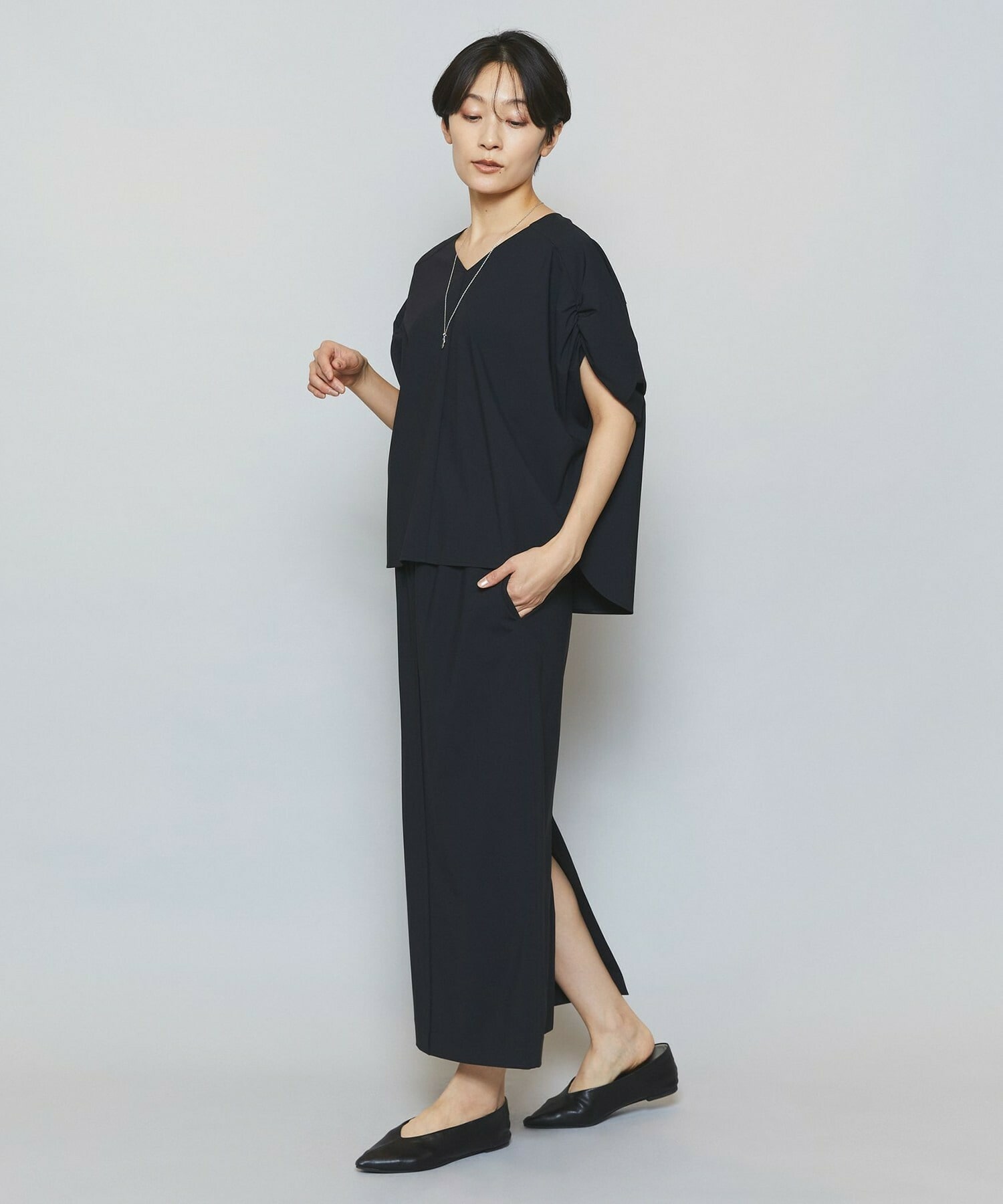 【MOGA】クールトリコットIラインタイトスカート 詳細画像 ベージュ 4