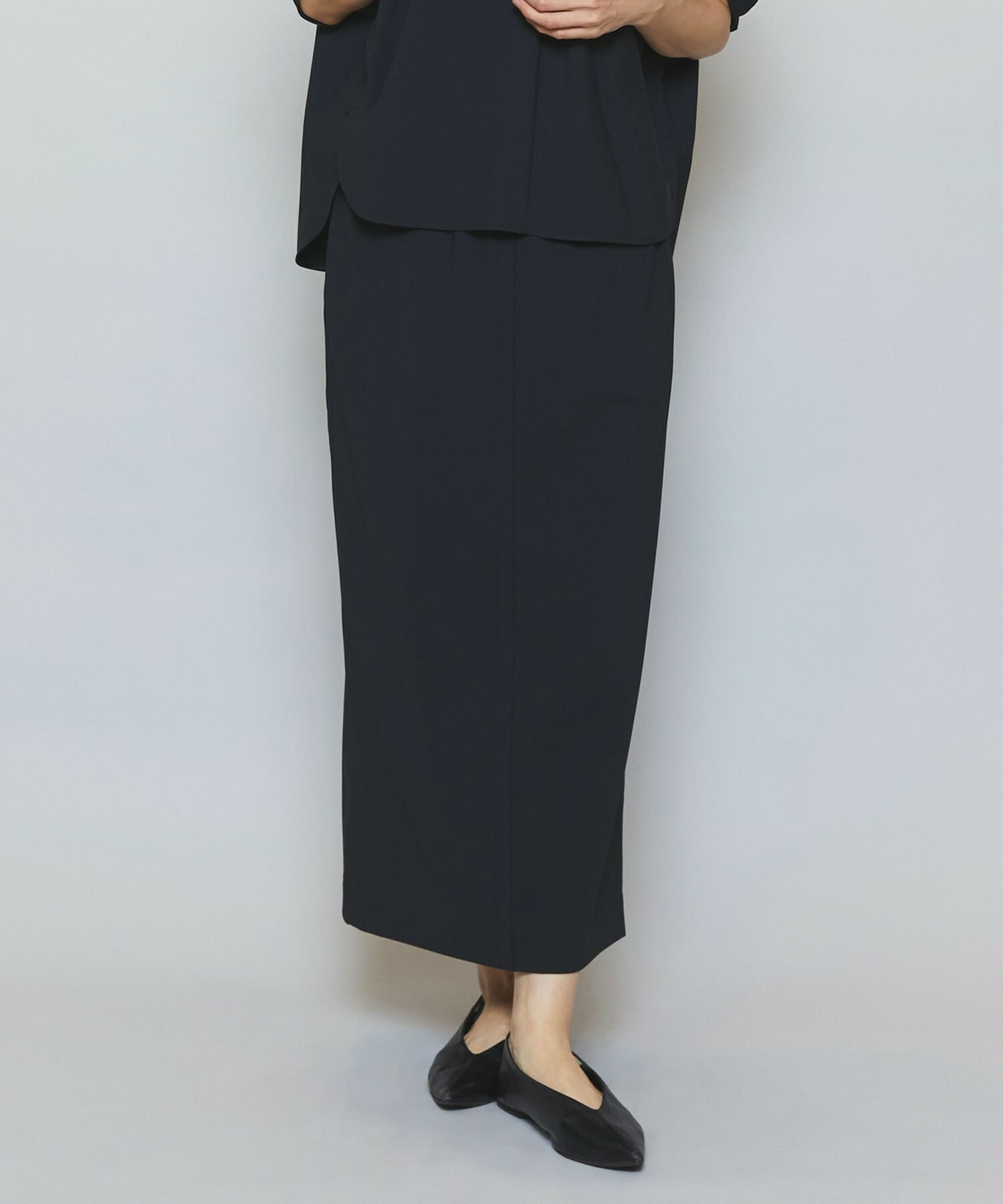 【MOGA】クールトリコットIラインタイトスカート 詳細画像 ブラック 1