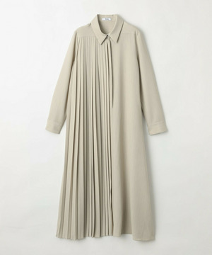 【MOGA Collection】MOGA Collection ストライプアシンメトリープリーツワンピース 詳細画像 ベージュ 2