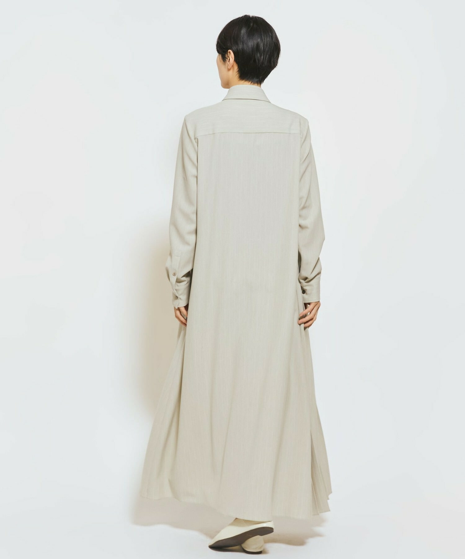 【MOGA Collection】MOGA Collection ストライプアシンメトリープリーツワンピース 詳細画像 ブラック 13