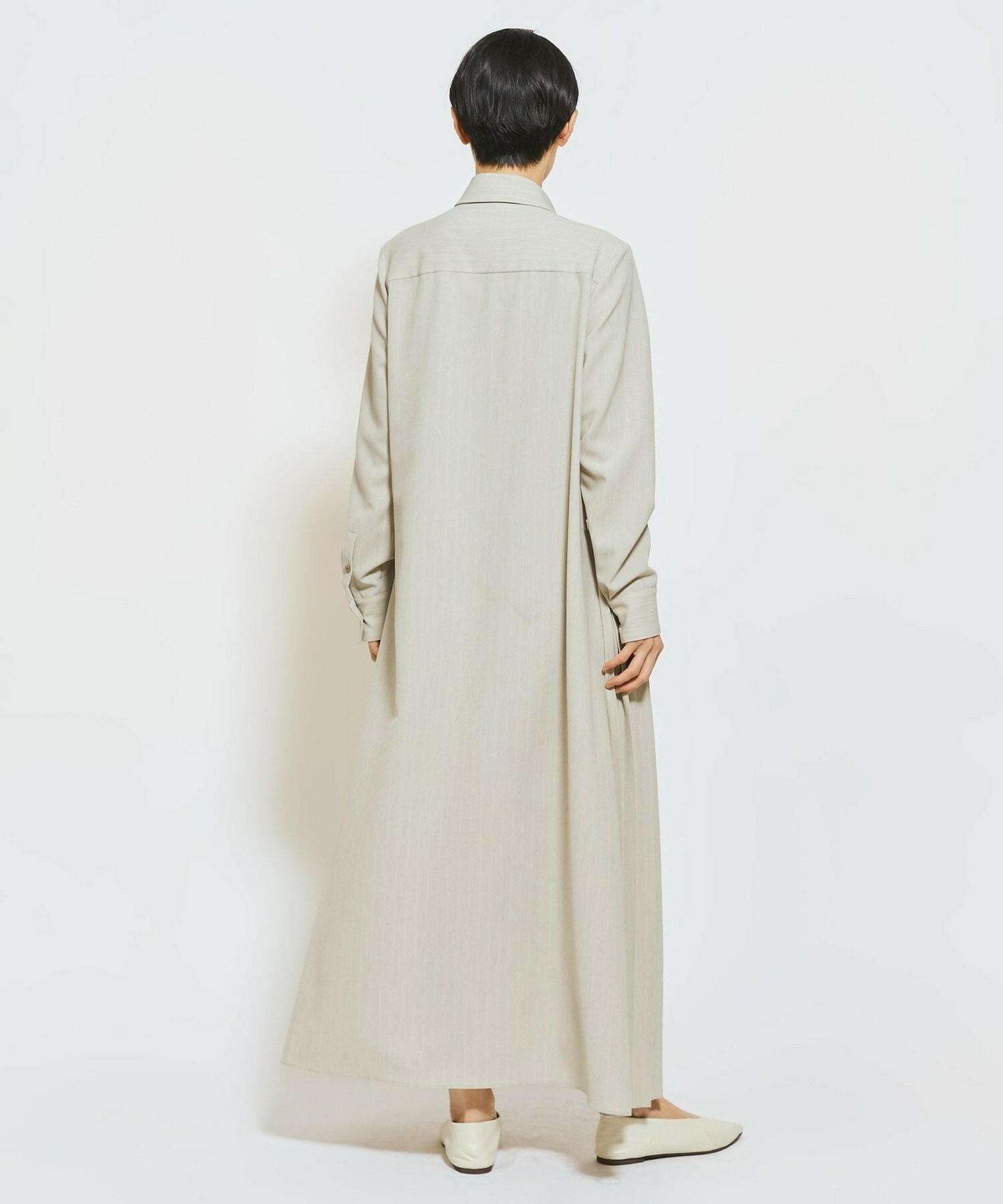 【MOGA Collection】MOGA Collection ストライプアシンメトリープリーツワンピース 詳細画像 ブラック 14