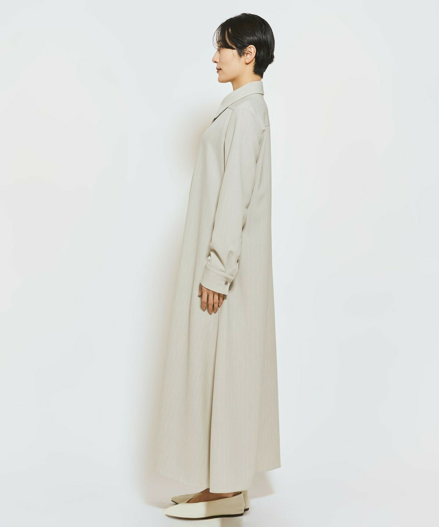 【MOGA Collection】MOGA Collection ストライプアシンメトリープリーツワンピース 詳細画像 ブラック 19