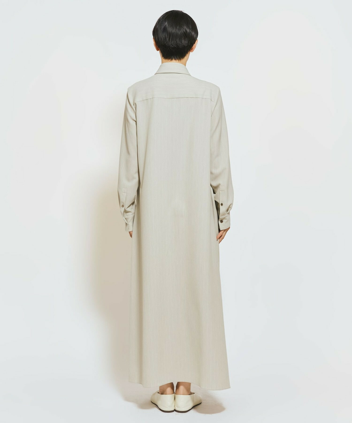 【MOGA Collection】MOGA Collection ストライプアシンメトリープリーツワンピース 詳細画像 ブラック 21