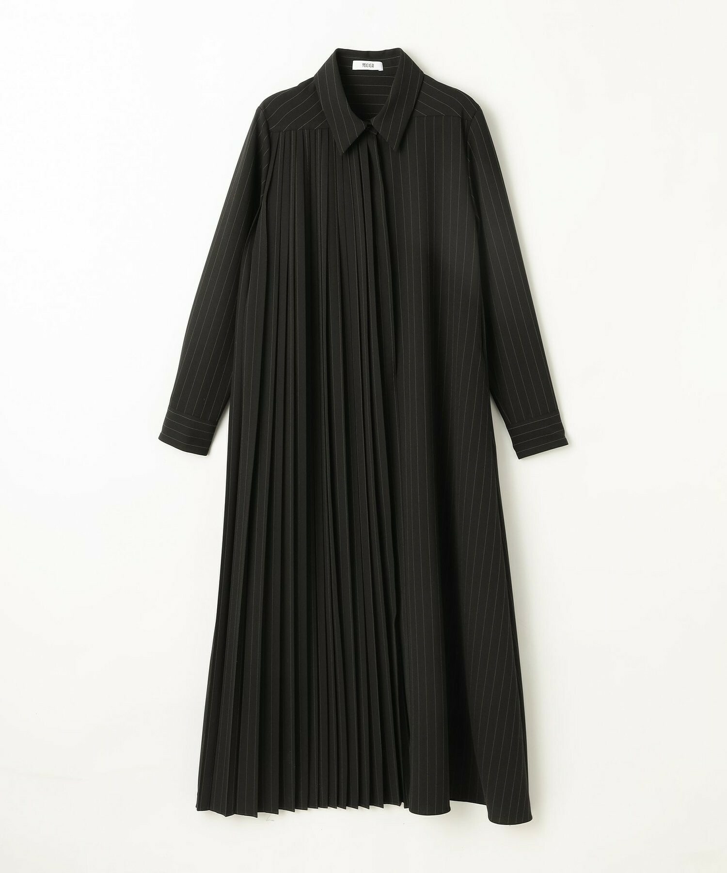 【MOGA Collection】MOGA Collection ストライプアシンメトリープリーツワンピース 詳細画像 ブラック 2