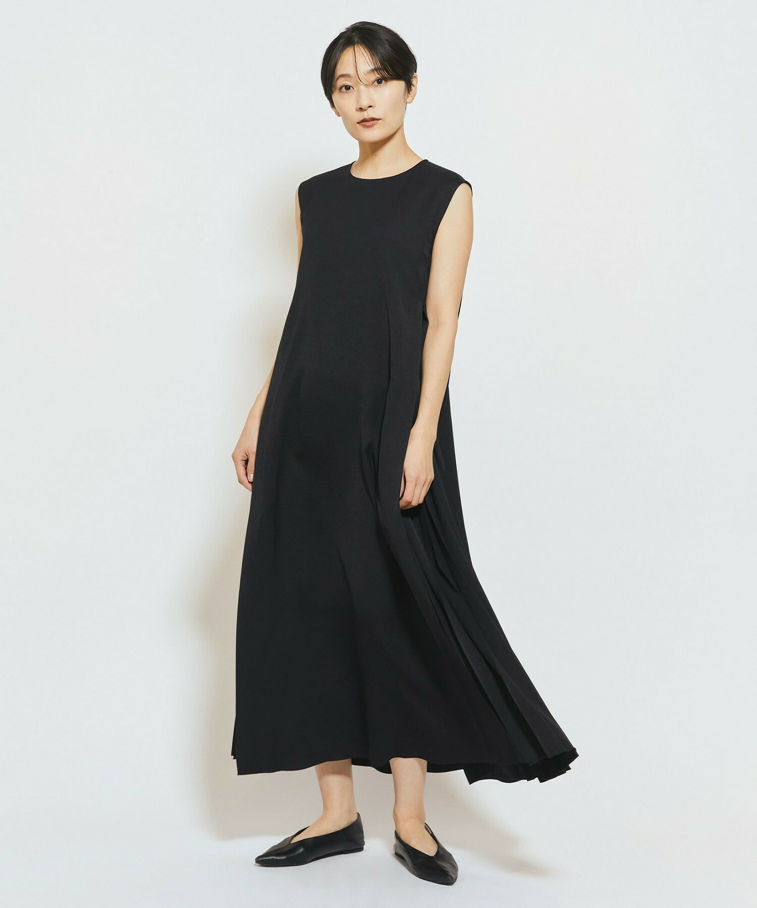 【MOGA Collection】MOGA Collection ウーリープリーツストレートワンピース 詳細画像 ブラック 11