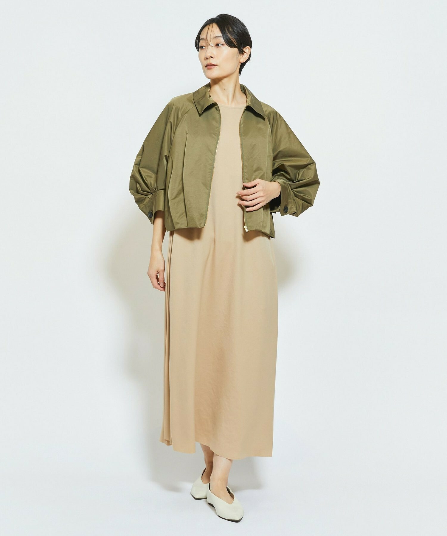 【MOGA Collection】MOGA Collection ウーリープリーツストレートワンピース 詳細画像 ブラック 13