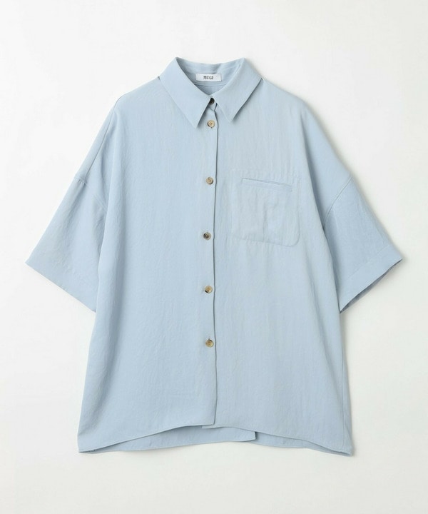 MOGA Collection アセテートギャバシャツブルゾン 詳細画像 サックスブルー 2