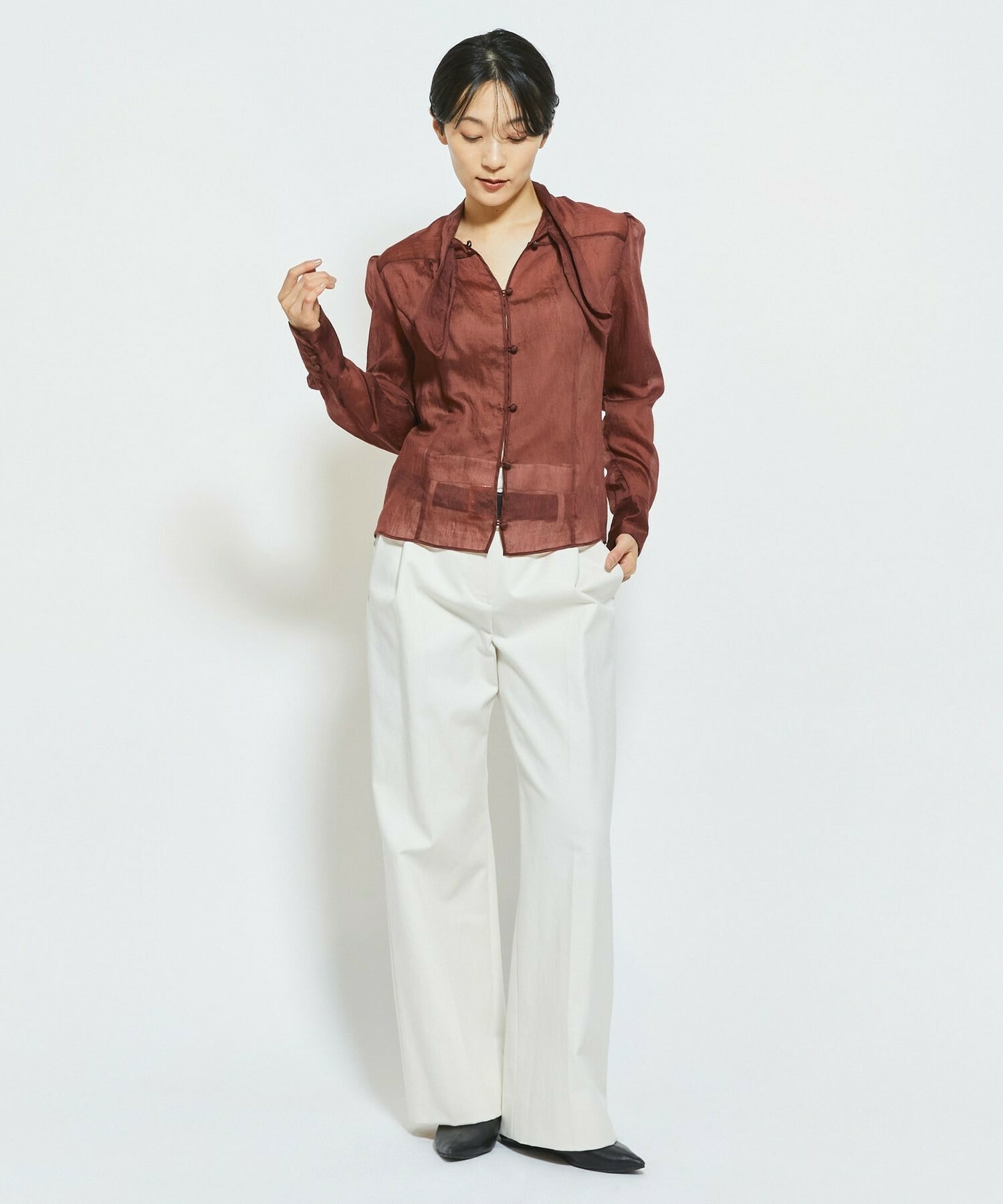 【MOGA Collection】MOGA Collection ソルベブラウス 詳細画像 ダークブラウン 13