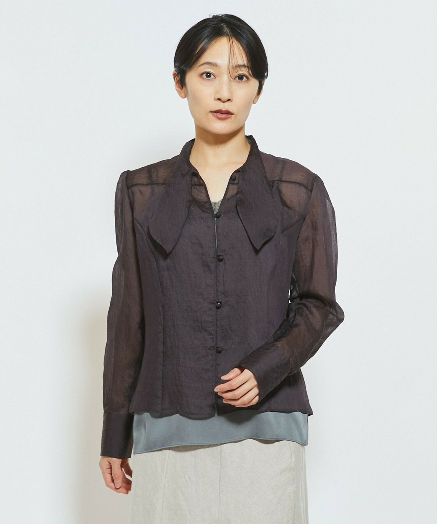 【MOGA Collection】MOGA Collection ソルベブラウス 詳細画像 ダークブラウン 1