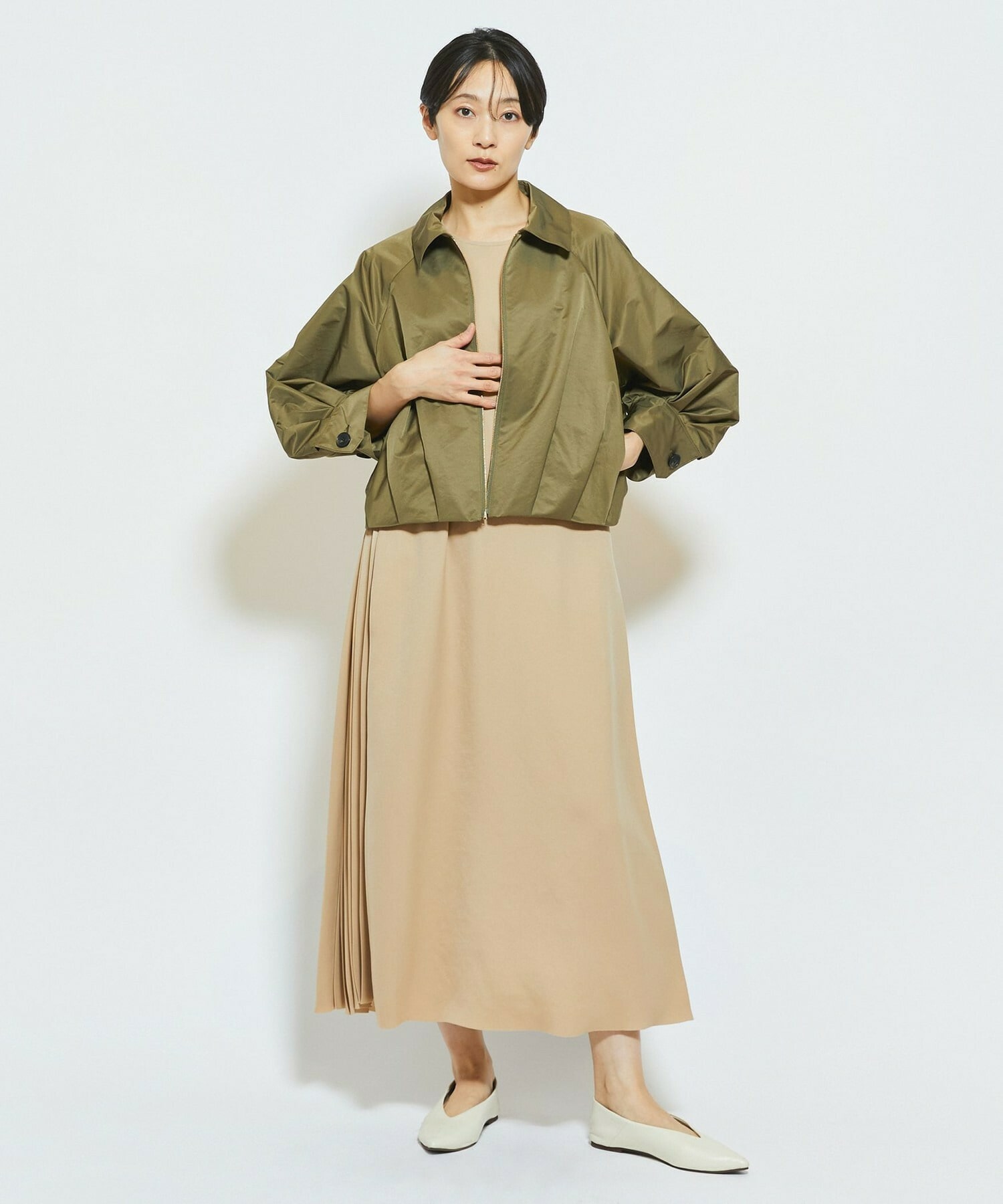 【MOGA Collection】MOGA Collection ECO NAT TWILLショートブルゾン 詳細画像 カーキ 2
