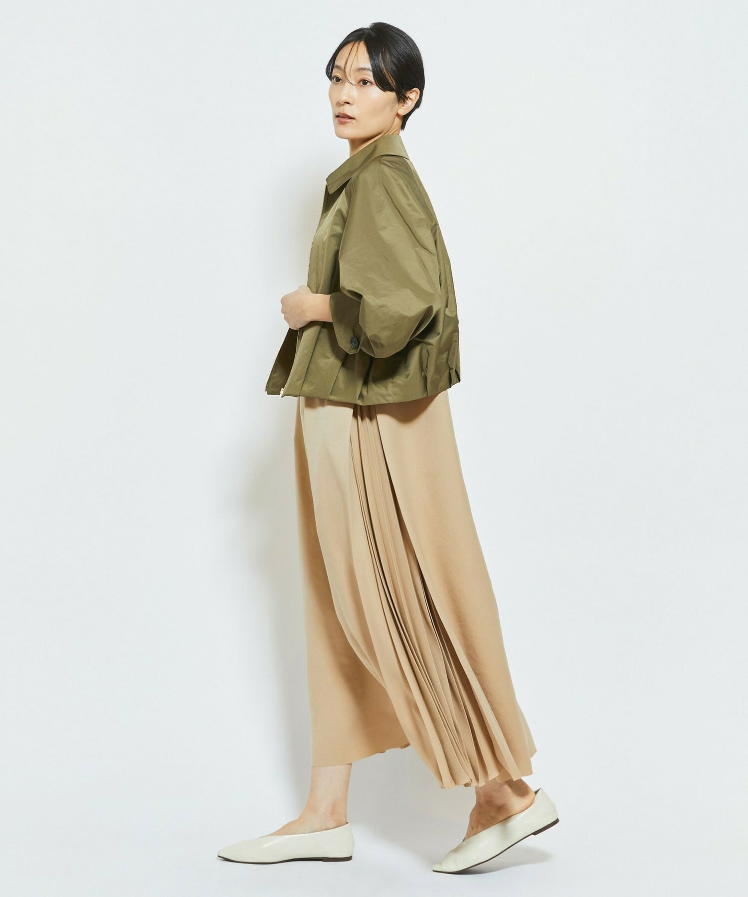 【MOGA Collection】MOGA Collection ECO NAT TWILLショートブルゾン 詳細画像 カーキ 4