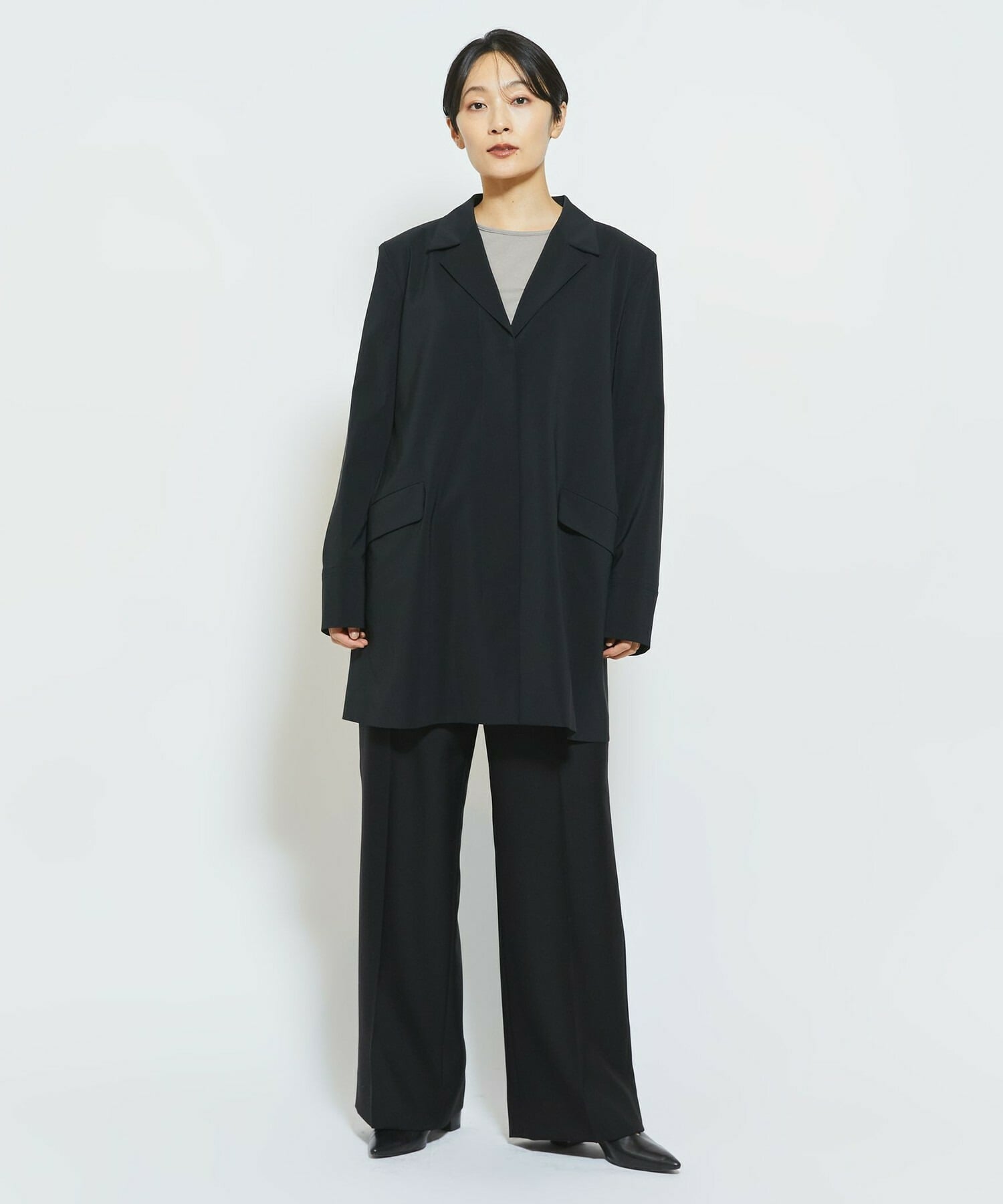 【MOGA Collection】MOGA Collection Cu/Pメランジロングジャケット 詳細画像 ブラック 1