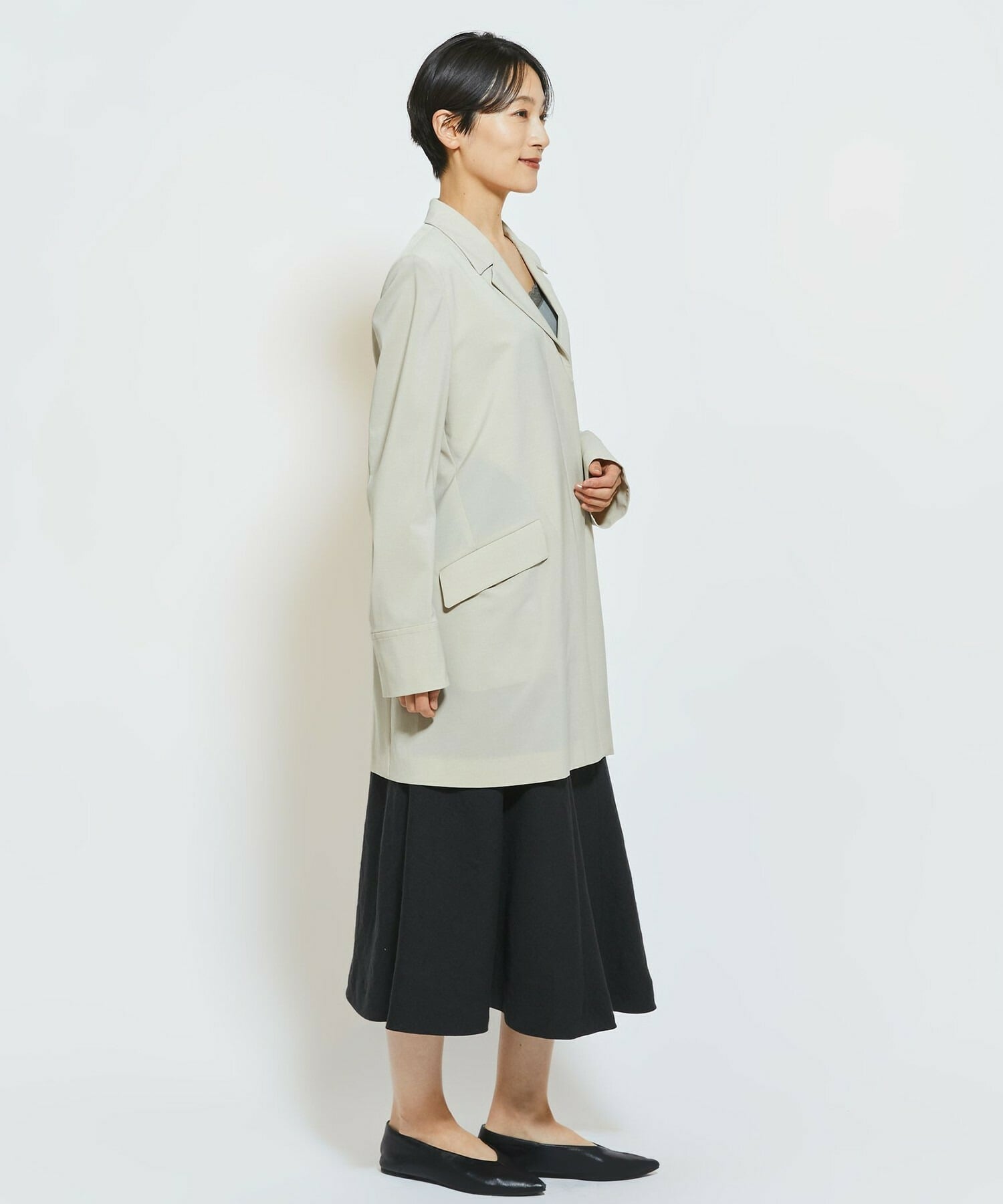 【MOGA Collection】MOGA Collection Cu/Pメランジロングジャケット 詳細画像 ブラック 15