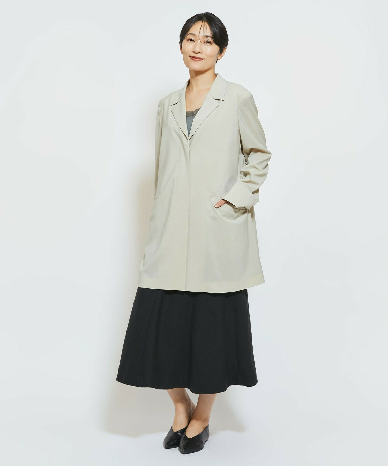 【MOGA Collection】MOGA Collection Cu/Pメランジロングジャケット 詳細画像 ブラック 17