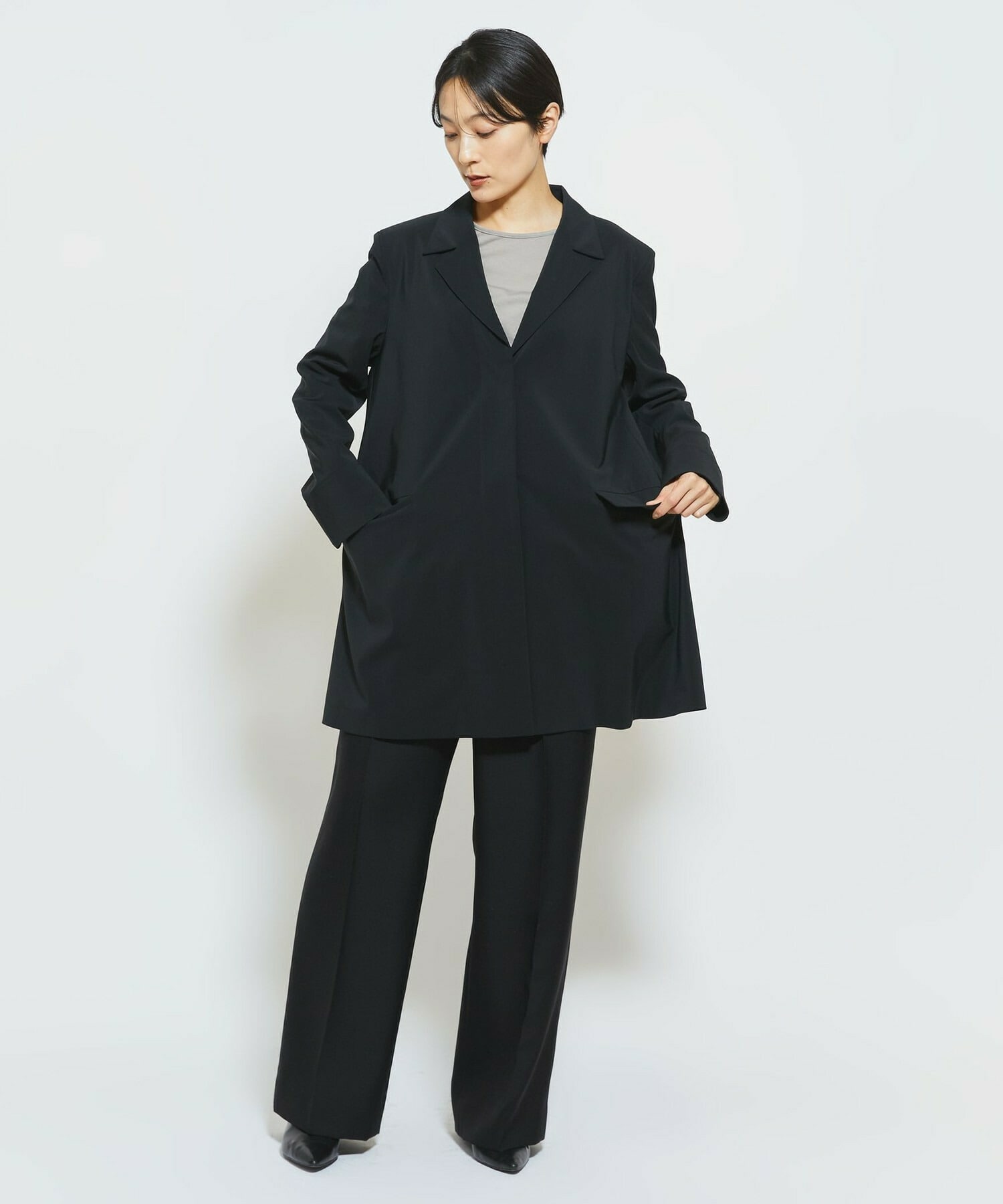 【MOGA Collection】MOGA Collection Cu/Pメランジロングジャケット 詳細画像 ブラック 3