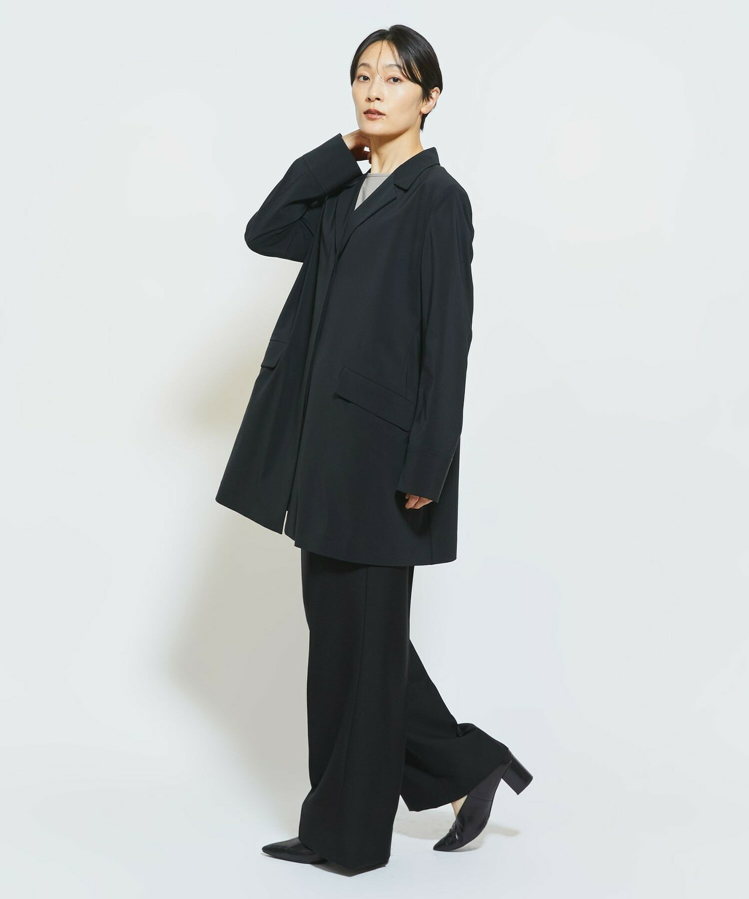 【MOGA Collection】MOGA Collection Cu/Pメランジロングジャケット 詳細画像 ブラック 4