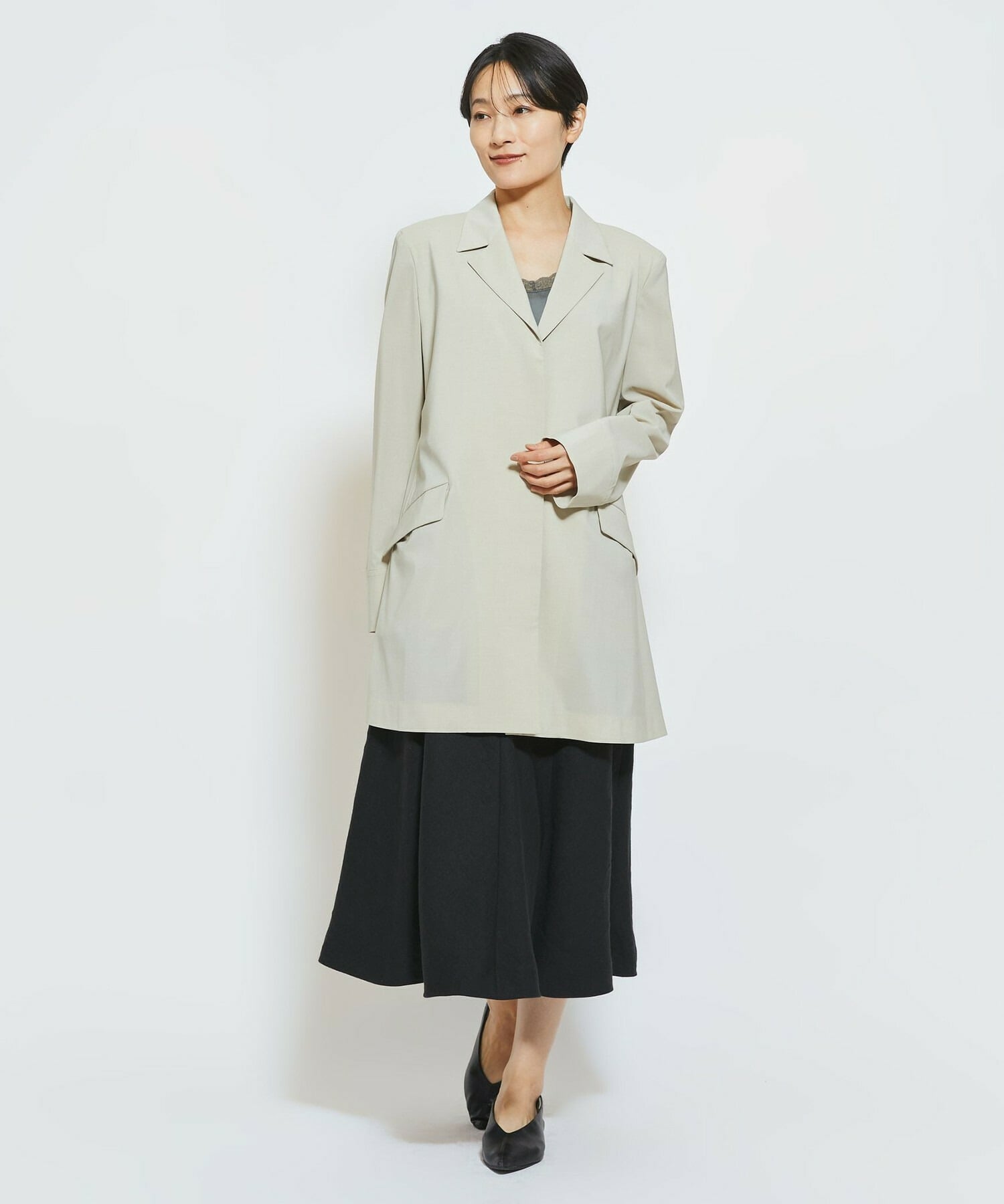 【MOGA Collection】MOGA Collection Cu/Pメランジロングジャケット 詳細画像 ブラック 7